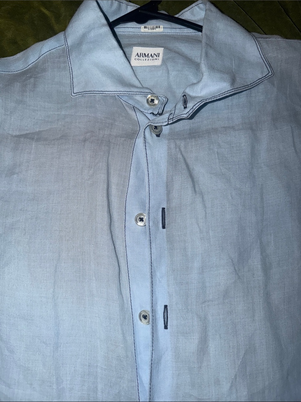 Armani Collezioni Men’s Light Blue Button-Up Shirt